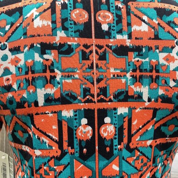 LuLaRoe Classic T Tee shirt T-Shirt XXS Scoop Neck NWT New Orange Turquoise - Picture 5 of 8